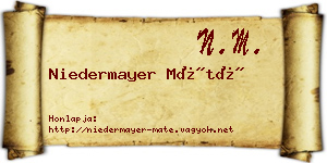Niedermayer Máté névjegykártya