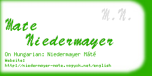 mate niedermayer business card